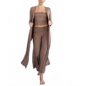 NEW STUDIO KO CLOTHING organic bamboo maxi long cardigan in mocha